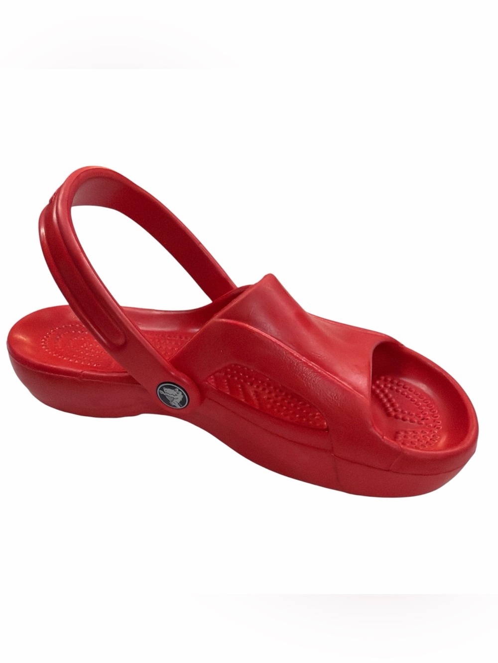 CROCS Womens Bright Red Open-Toe Clog Sandals with Heel Strap Size 7